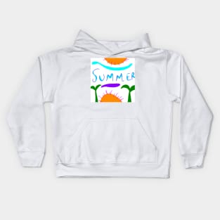 summer time beach background Kids Hoodie